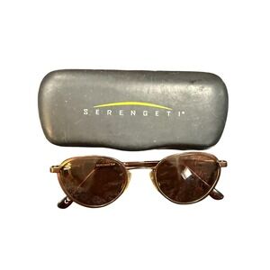 Serengeti 6540 Sunglasses Bronze Oval Metal Frame Brown Lens‎ CE Japan